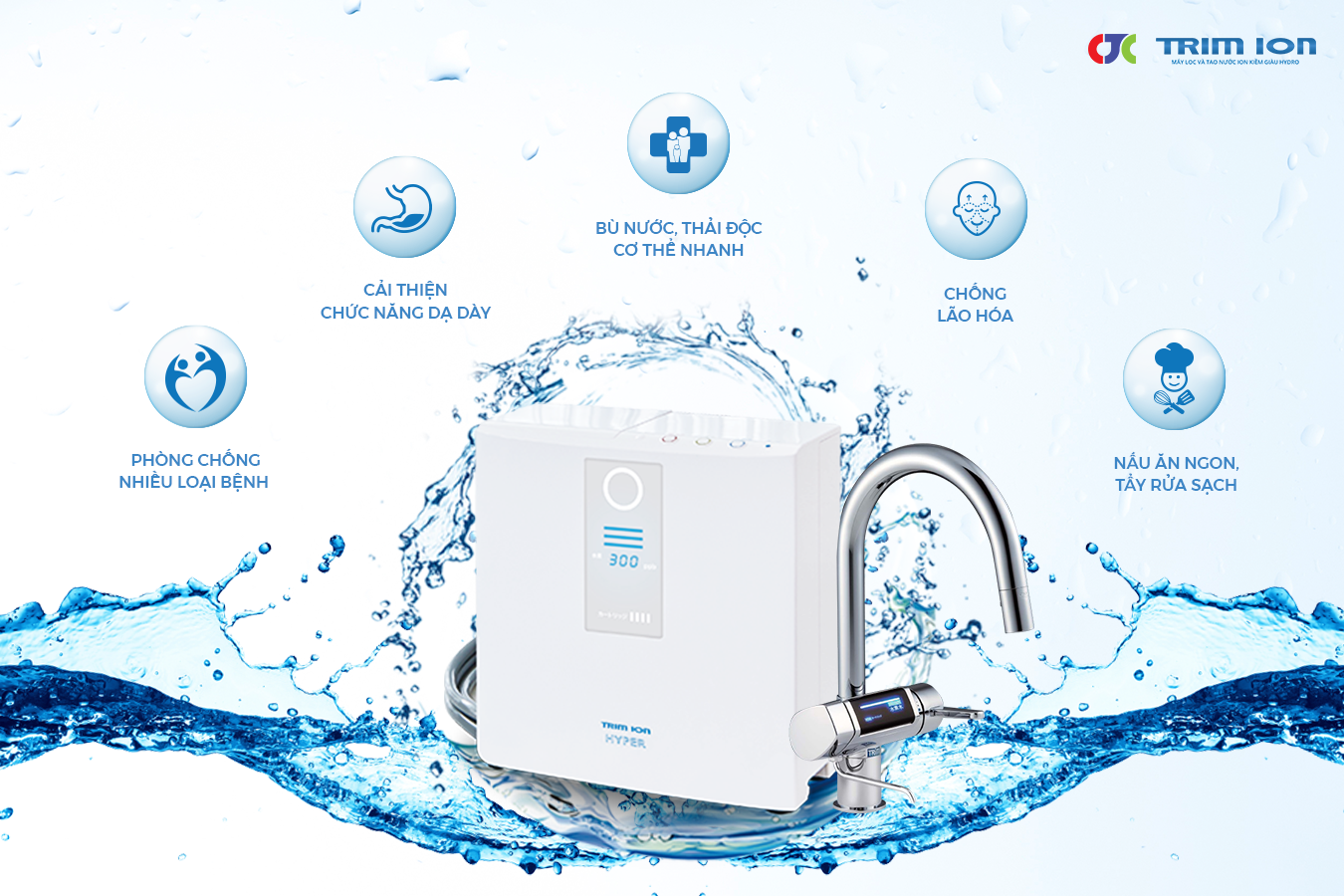 Máy lọc nước ion kiềm giàu hydro được phân phối chính hãng tại thị trường Việt Nam bởi Công ty Cosmos Japan Creation